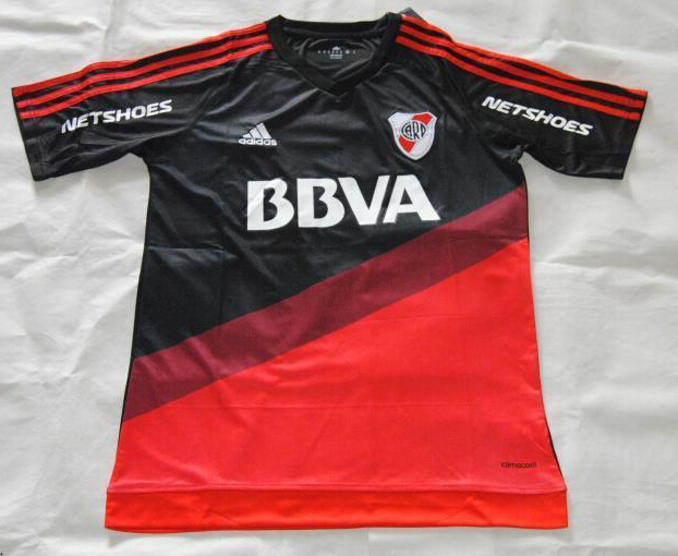 2015-16 River Plate Away Soccer Jersey Black-Red